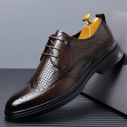 Handmade Men's Oxford Shoes designer Brogue Men Leather Shoes Luxury Fashion Wedding Shoe Business Office Men's Shoes Size 38-44
