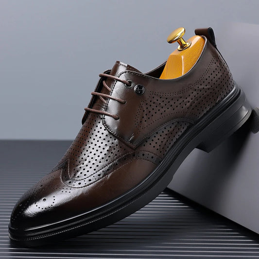 Handmade Men's Oxford Shoes designer Brogue Men Leather Shoes Luxury Fashion Wedding Shoe Business Office Men's Shoes Size 38-44