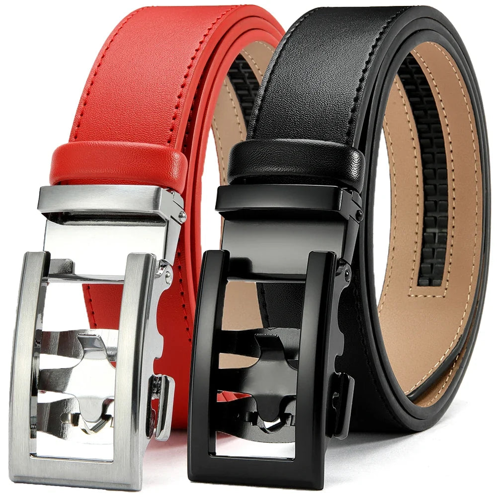 DOOPAI New Mens Belt Hollow Automatic Mens Belt Genuine Leather Luxury Belt  For Men Belt Male Strap Male Metal Automatic Buckle