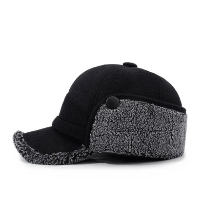 Autumn and Winter New Warm Lei Feng Hat Men's Father Outdoor Leisure Thickened in The Elderly Fleece Hat Baseball Cap Ear Cap