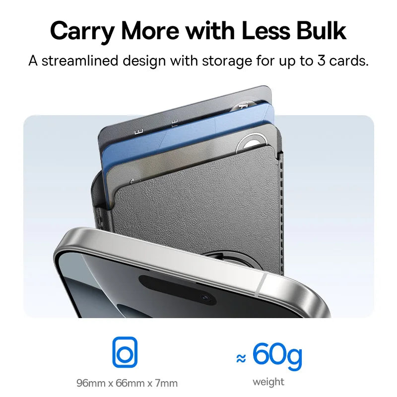 Magnetic Wallet Card Holder for iPhone 17 MagSafe PU Leather Phone Case with 360° Rotating Stand Bank ID Card Cover Case