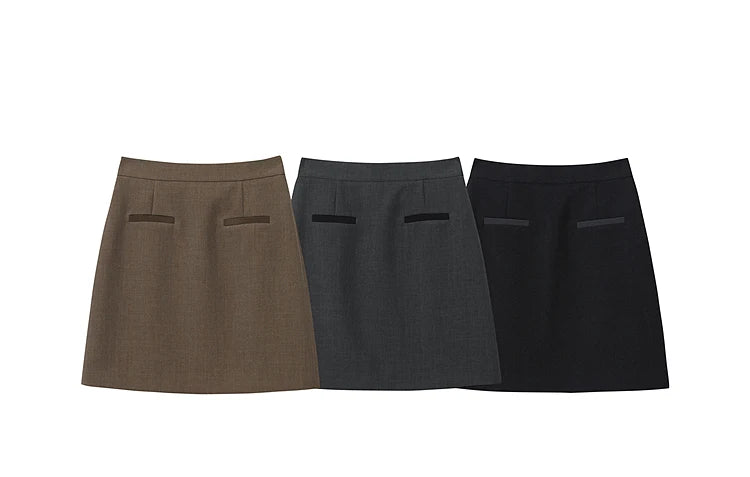 Mini Skirt 2026 Spring New Elegant Commuter Versatile Short Skirt A-Line Color-blocking Splicing Women's Clothing 12621021