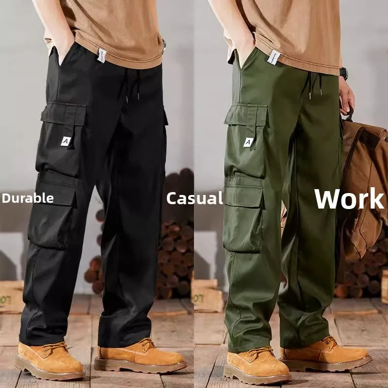 Men's Casual Workwear Pants Large Size 2024 New Style Durable Leisure Set for Construction Work Summer Wear Elastic Cuff
