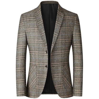 New Men Blazer Slim Fit Plaid Long Sleeve Smart Casual Blazer for Men 2026 Spring and Autumn Wedding Coat for Men Clothes