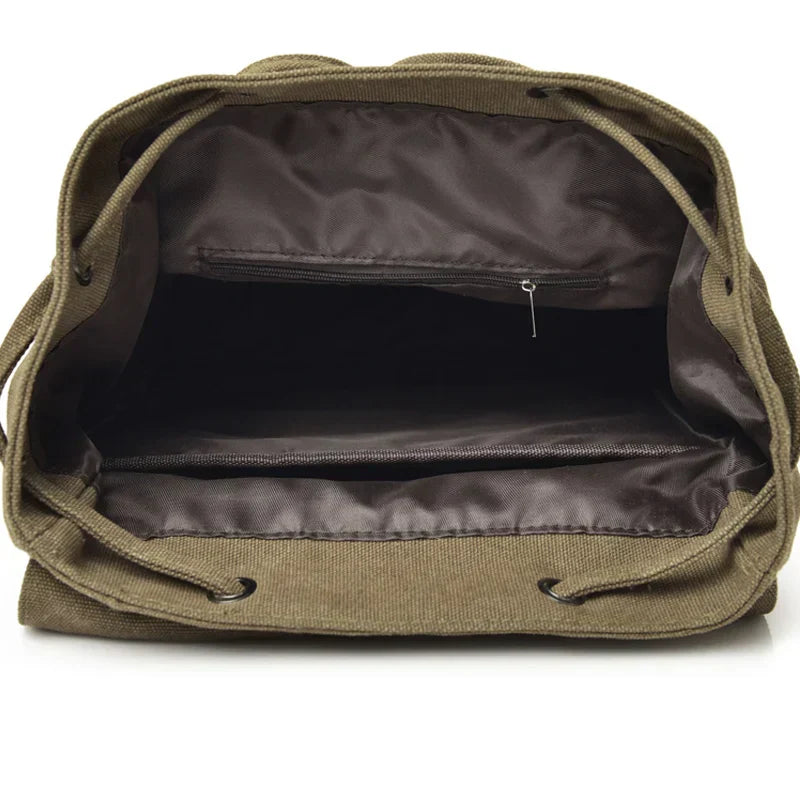 New High Quality Canvas Men Backpack Large Shoulder School Bag Rucksack For Boys Travel Fashion Camping Bags Fashion Simple Bags
