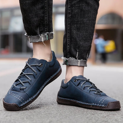 New Large-Sized 100% Cowhide Men's Boots Fashionable Casual Thick-Soled Breathable Men's Leather Shoes Outdoor Sports Chelsea