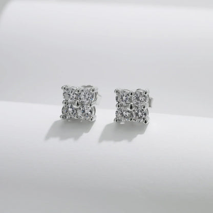 Simple D Color Moissanite 925 Sterling Silver Dazzling Lab Created Diamond Ideal Cut Stud Earrings For Women Jewelry
