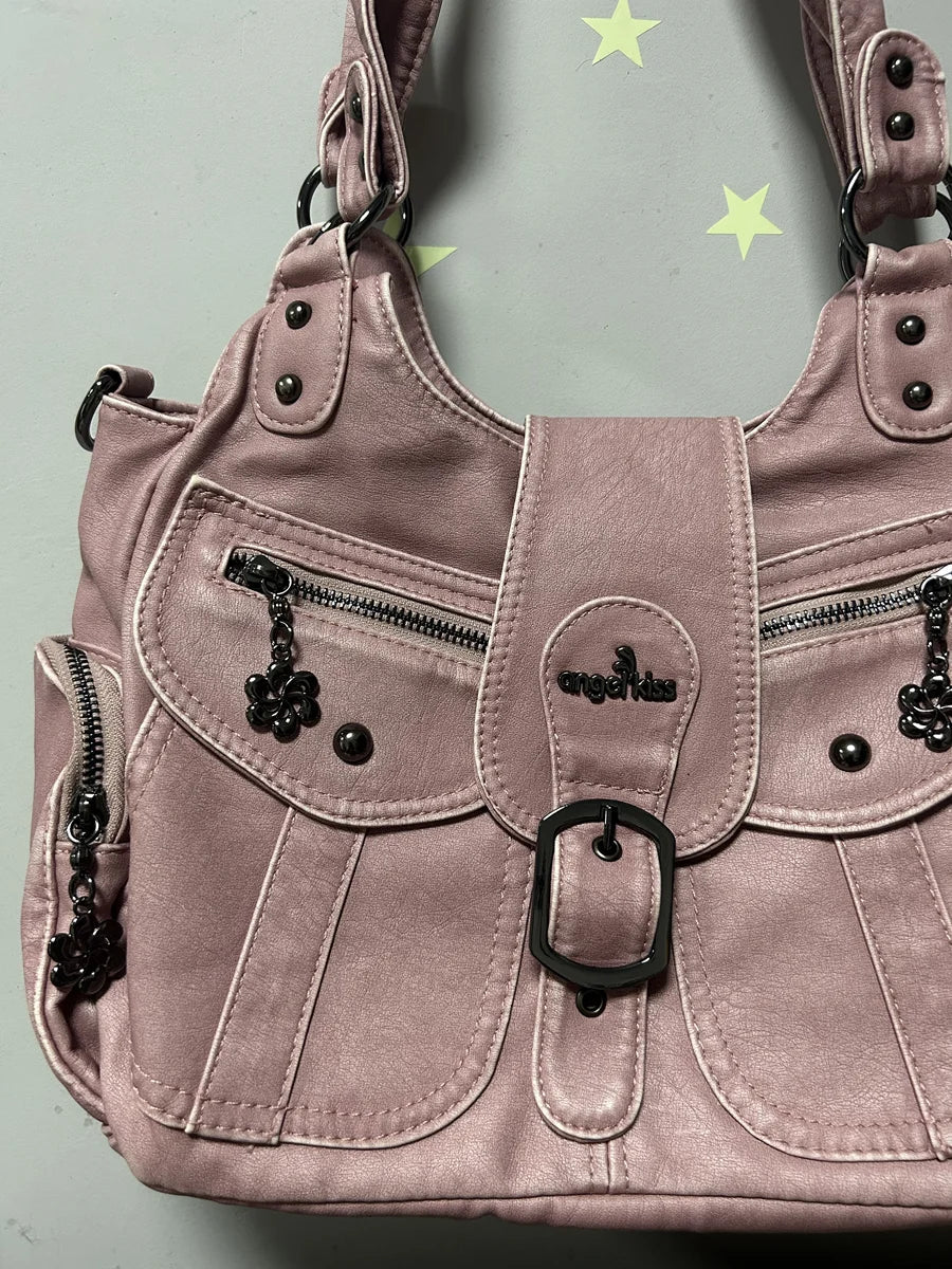 Vintage Women Handbags PU Shoulder Bag Satchel Top-handle Shoulder Bag Fashion Dumpling Pack Multi-pockets Shoulder Bags