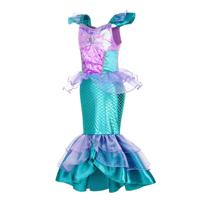 Mermaid Costume for Girls Fancy Party Carnival Birthday Dress Cosplay Halloween Princess Dress