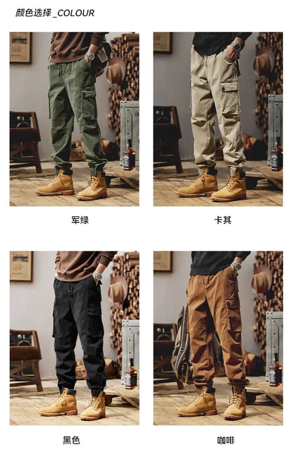 Joggers Cargo Pants Mens Casual Hip Hop Multi-Pocket Male Trousers Sweatpants Streetwear Techwear Tactical Khaki Pants BLW9106