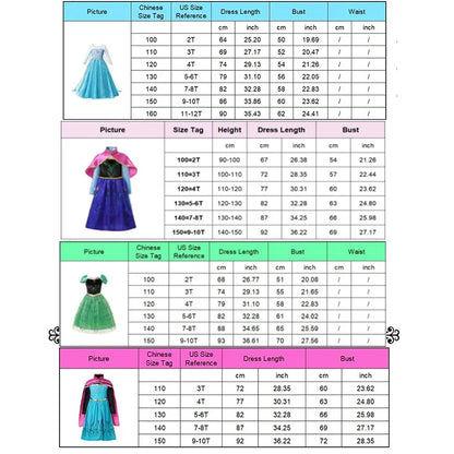 Kids Princess Dress Variety Set for Girl Cosplay Halloween Birthday Party Costume Gown 2-8Y Vestido Girls Birthday Gifts