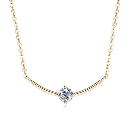 Minimalist Choker Necklace For Women 925 Sterling Silver 5mm 0.5ct Moissanite Pendant Necklace Delicate Daily Jewelry Gift