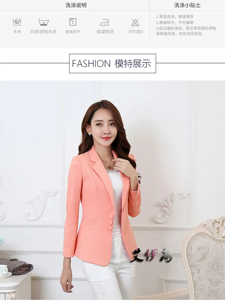 Fashion Women Blazers Jackets Work Office Lady Suit 2025 Slim Single Breasted Business Female Blazer Coats Formal Veste Femme