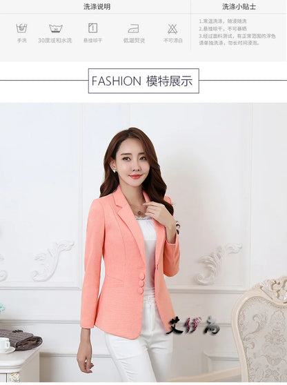 Fashion Women Blazers Jackets Work Office Lady Suit 2025 Slim Single Breasted Business Female Blazer Coats Formal Veste Femme