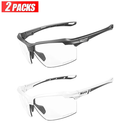 3PACKS Photochromic Cycling Sunglasses Glasses Bike MTB Bicycle Hiking Golf UV400 Sports Glasses for Men Women Baseball
