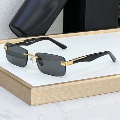 Designer Boundless Sunglasses THE ARTIST I Handmade in Germany Rectangle Alloy Acetate Luxury Top Quality UV400 Unisex with Case