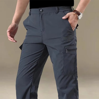 Outdoor Work Pants Men Spring Autumn Casual Cargo Trousers Waterproof Hiking Pants Elastic Waist Travel Workwear Tactical Pants