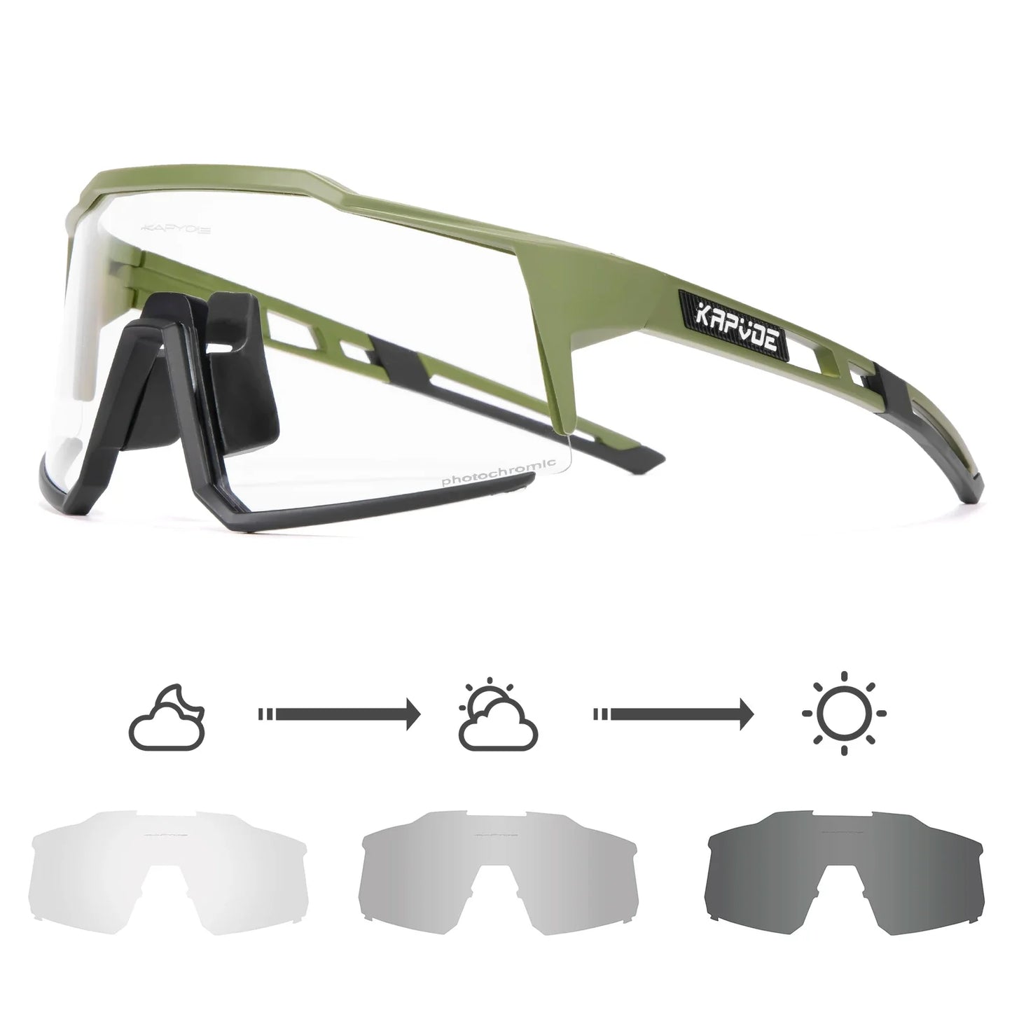 Photochromic Cycling Glasses UV400 MTB Clear Mountain Bike Transition Bicycle Sunglasses for Men Women Sports Eyewear