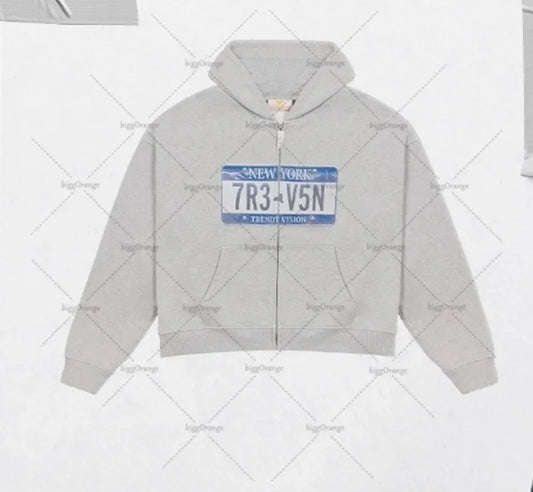 Y2K Retro Zip Up Hoodie Hip-Hop Printed Letter Casual Streetwear For Men And Women Gothic Harajuku Fashion Oversized Sweatshirts