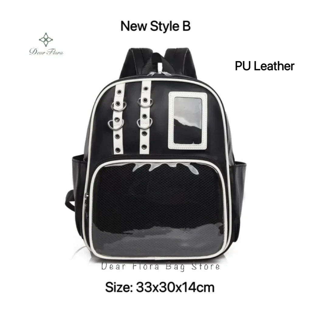 Cute Mini Backpack Women Kawaii Ita Bag Sweet Girl Transparent Rucksack DIY Personality Display Knapsack Lolita Shoulder Bag