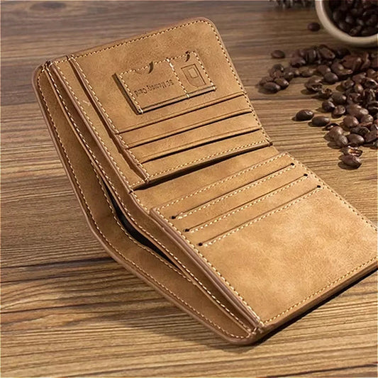 Portefeuille Homme Cuir Porte-billets Mince Rétro Cuir de vachette Porte-cartes/ID Inserts Porte-monnaie Luxe Affaires Portefeuille Pliable