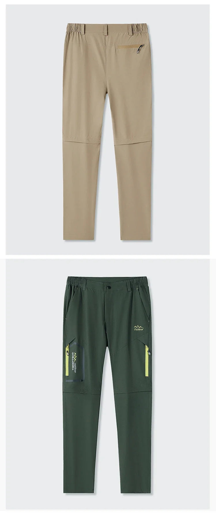 Men Summer UV-Proof Thin Pants SoftShell Outdoor Waterproof Camping Trekking Hiking Fishing Cycling Climbing Detachable Trousers