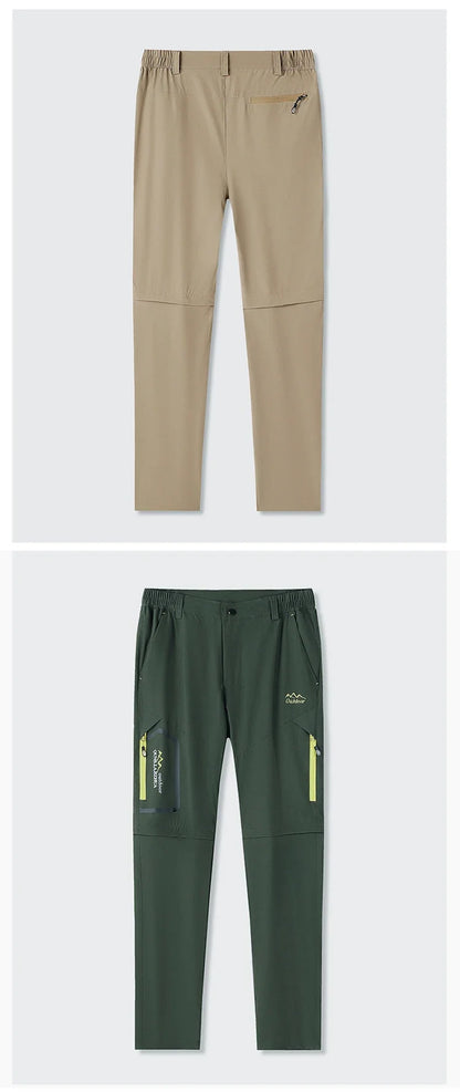 Men Summer UV-Proof Thin Pants SoftShell Outdoor Waterproof Camping Trekking Hiking Fishing Cycling Climbing Detachable Trousers