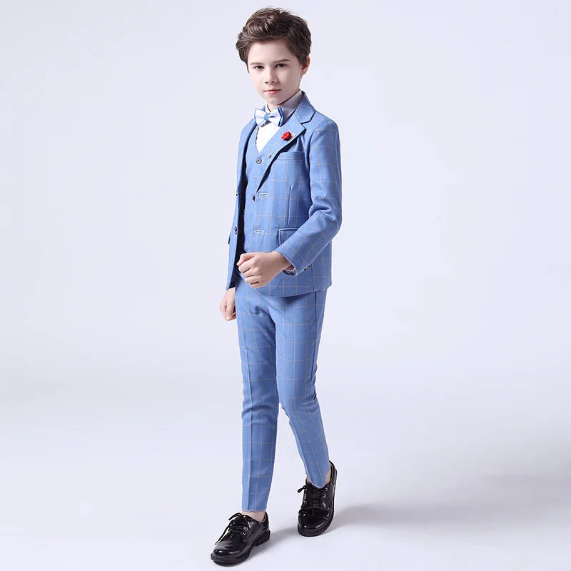 Top Quality Big Boys Suit For Wedding Teenager Kids Formal Tuxedo Dress Children Photograph Blazer Party Performance Costume