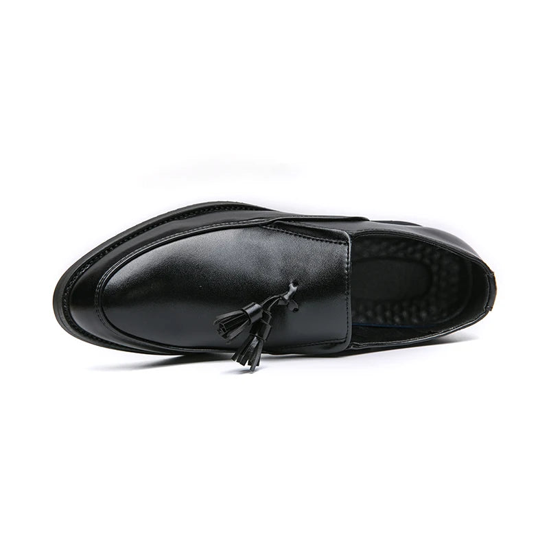 Luxury Designer Mens Business Formal Leather Dress Black Brand Casual Shoes Wedding for Men Office Luxury Flats Footwear Loafers