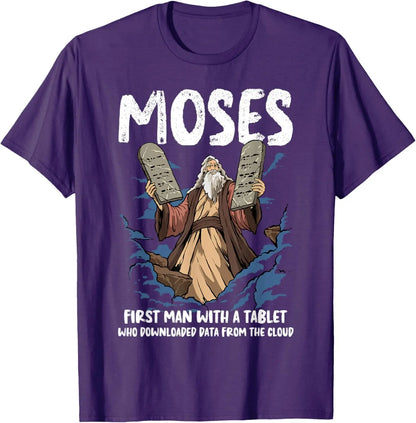 Funny Moses Shirt Christian Humor Bible Gospel Data Cloud T-Shirt