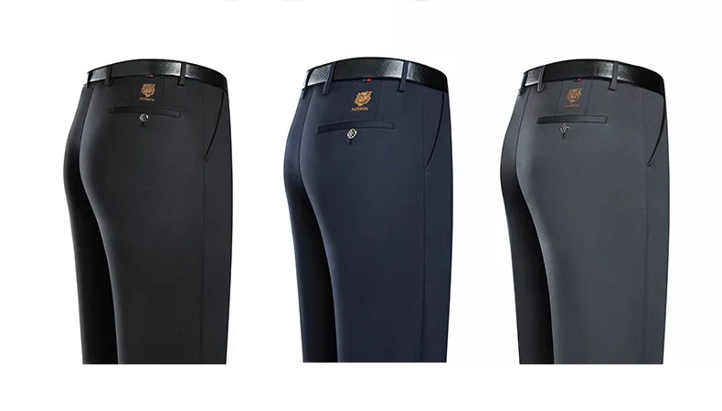 2026 New Summer Thin Embroidery Suit Pants Men Straight Classic Business Work Grey Long Formal Trousers Male Plus Size 29-40 42