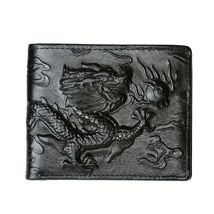 Men's Vintage Genuine Leather Wallet 3D Printed Tiger Wallet Card Holder