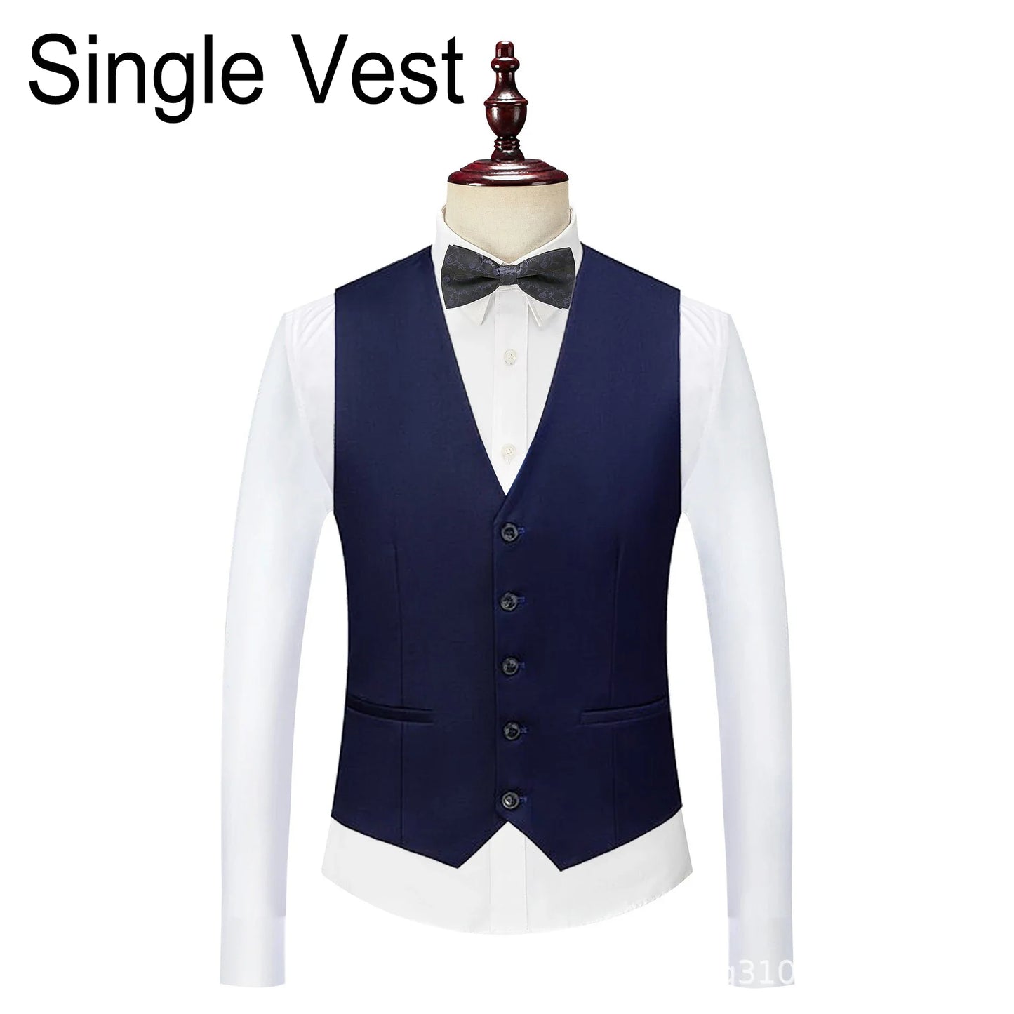 Man Suit Vest Slim V-neck Single-breasted Male Waistcoat Simple Solid Breathable Sleeveless Business Casual Men Vest