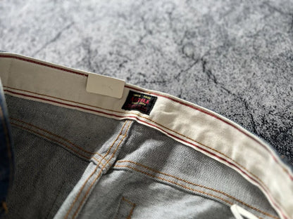 15oz Heavyweight Thick Selvedge Indigo Denim Jeans Sakura Ruffle 2025 Spring 100% Cotton Loose Straight Pants Japanese Men
