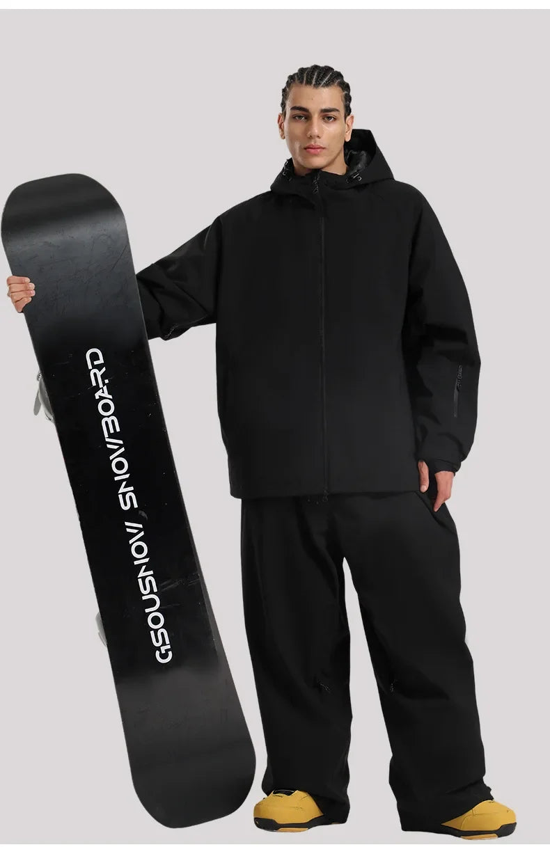 GSOU SNOW Winter Ski Jacket Men Waterproof Insulated Snow Tops Super Loose Snowboard Clothes Breathable Windproof Skiing Hoodies