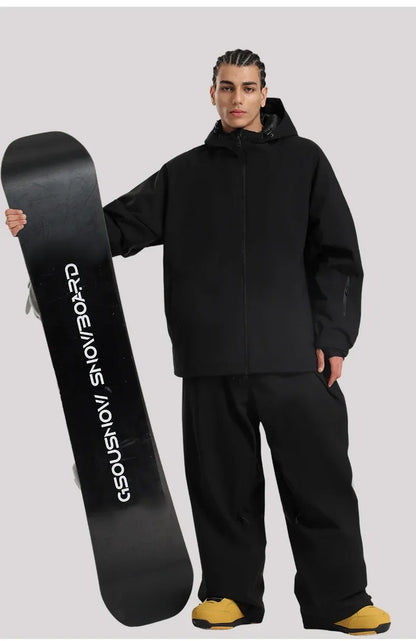 GSOU SNOW Winter Ski Jacket Men Waterproof Insulated Snow Tops Super Loose Snowboard Clothes Breathable Windproof Skiing Hoodies