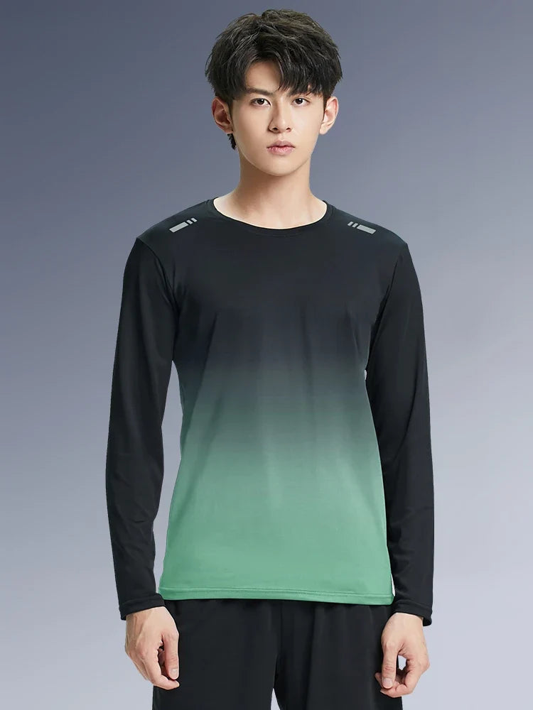 Men's Compression T-shirt, Long Sleeve Crew Neck Sweat-absorbing Quick-drying T-shirts For Men's Fitness Training