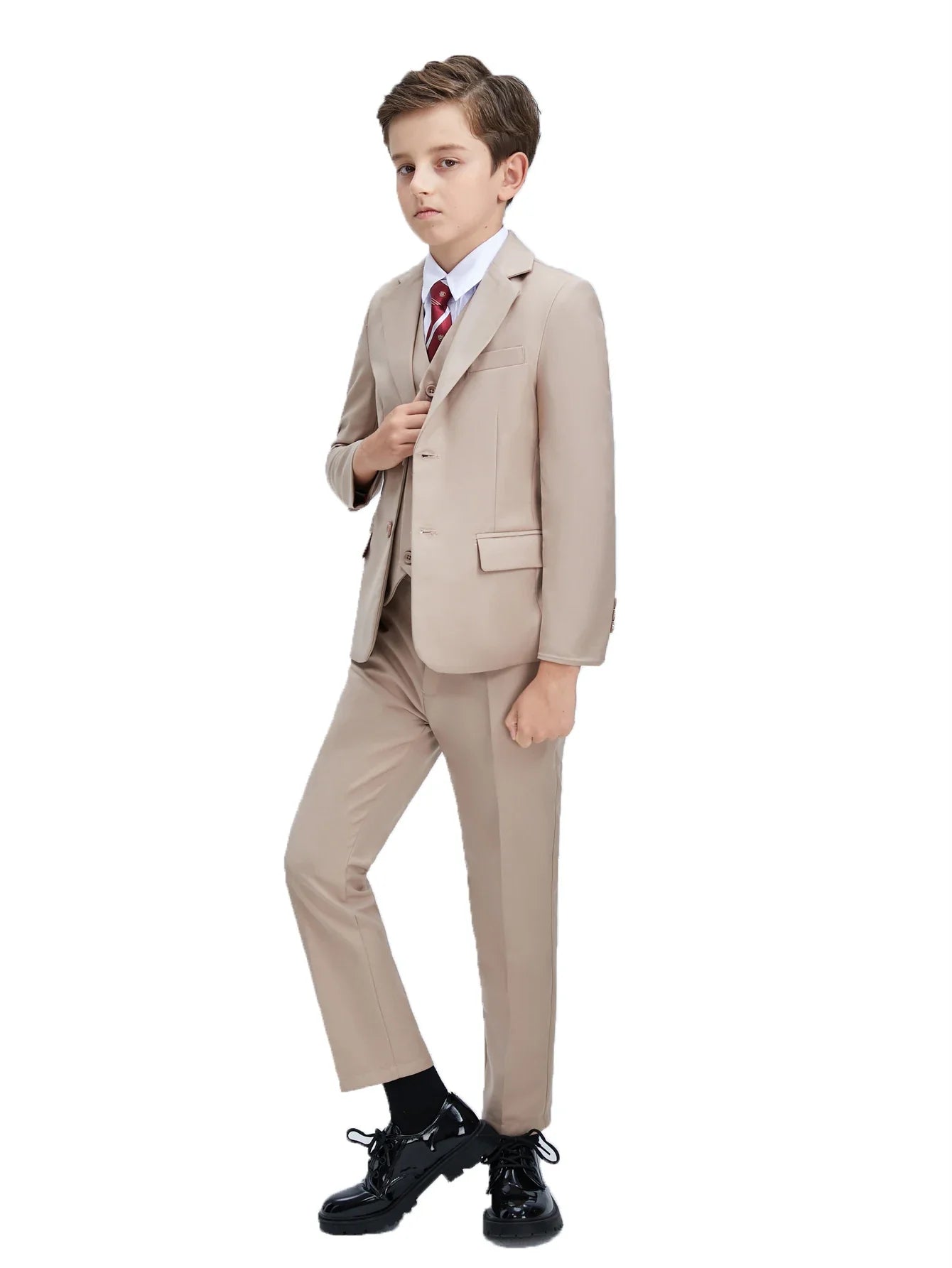 Boys Suits Colorful Formal Suits 4 Piece Slim Fit Dresswear Suit Set Jacket Vest Pants and Tie）School Uniforms