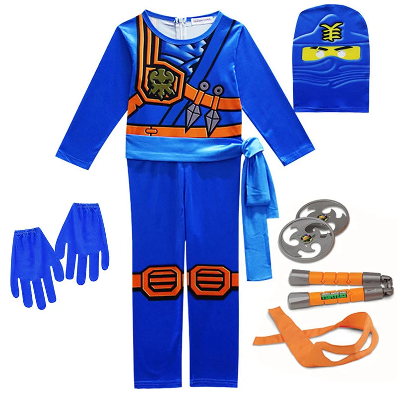 NINJA cosplay Boys Advanced Latest Role Playing Costume Jumpsuit Set Halloween Christmas Party Ninja Superhero Set Cosplay