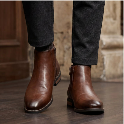 Chelsea Men Boots Fashion Brand Comfortable Leather Ankle Boots