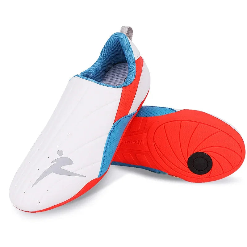 Adult Kids Wear-Resistant Taekwondo Shoes Karate Sneakers Thick Soft Sole Breathable Men Martial Arts Kung Fu Boxing Shoe