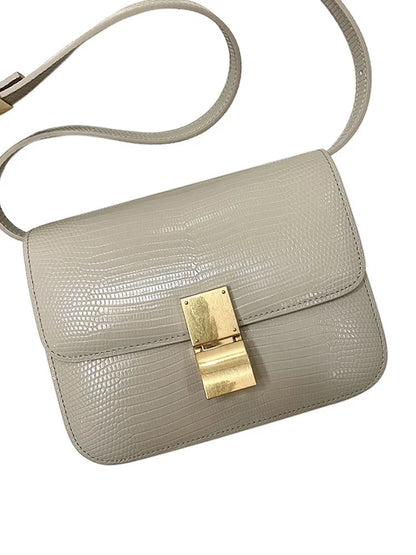 New Women Small Box Bag Single Shoulder Handbag Solid Fashion Brand Cow Split Leather Flap Tofu Bags Ladies Sling Messenger Bag