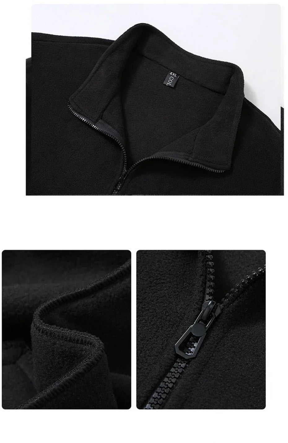 Solid Color Polar Fleece Jacket Men Winter Thcik Warm Fleece Jacket Coat Plus Size 12XL Fashion Casual Polar Fleece Coat Male