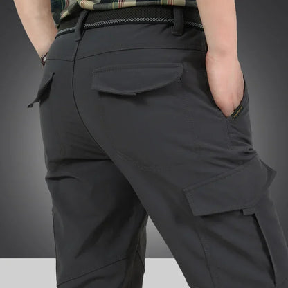 Thick Warm Cargo Stretch Pants Men Autumn Winter Hunting SoftShell Casual Fleece Pants Tactical Trousers  Waterproof Pants Men