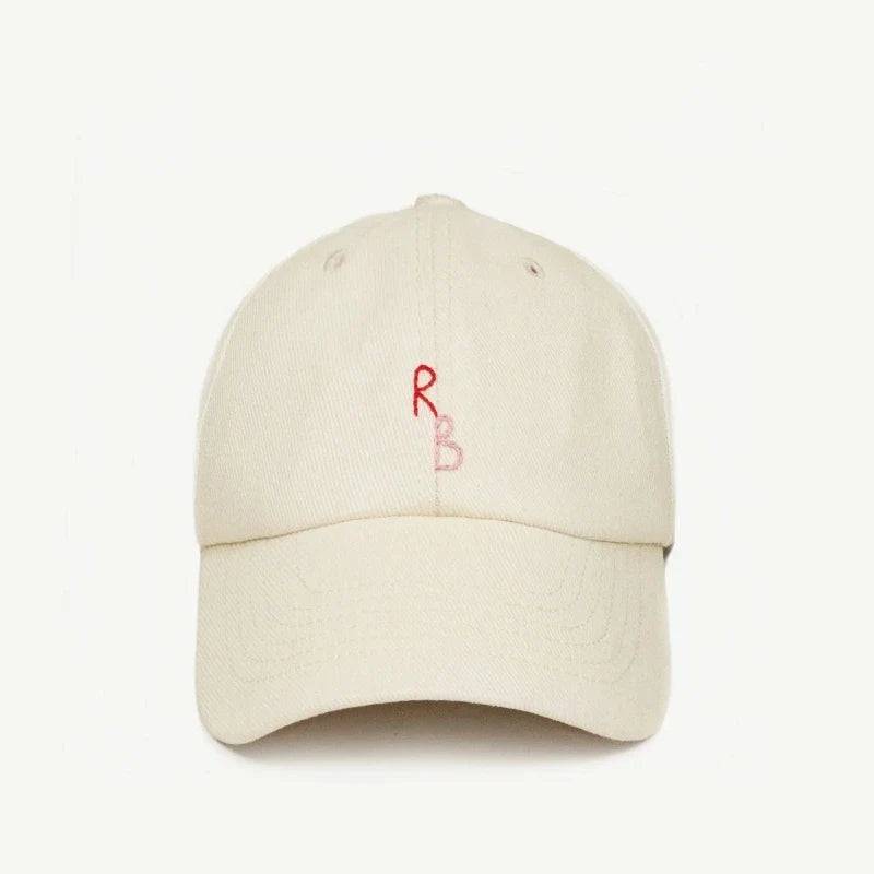 Casual Monogram Cotton Baseball Cap for Men and Women Hand-Dyed Soft Fabric Dad Hat with Hand-Embroidered Letters