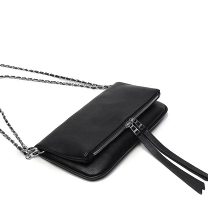 Luxury Design Bag for Women Fashionable Black Leather Ladies Crossbody Bag 2026 New Style Retro Single Shoulder Envelope Bag