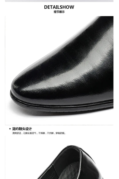 2026 Spring Autumn Business Leather Shoes for Men Black Fashion Casual Shoes Loafers Male New Designer Retro Dress Shoes Man