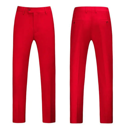 19 Colors High Quality Men's Solid Color Slim Fit Suit Pants Fashion Formal Business Social Groom Wedding High End Trousers