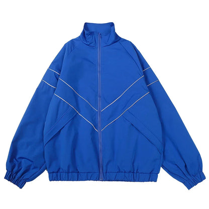 Men High Street Patchwork Color Black Windbreaker Coats Hip Hop Varsity Jacket Women Spring Autumn Thin Fashion College Jackets