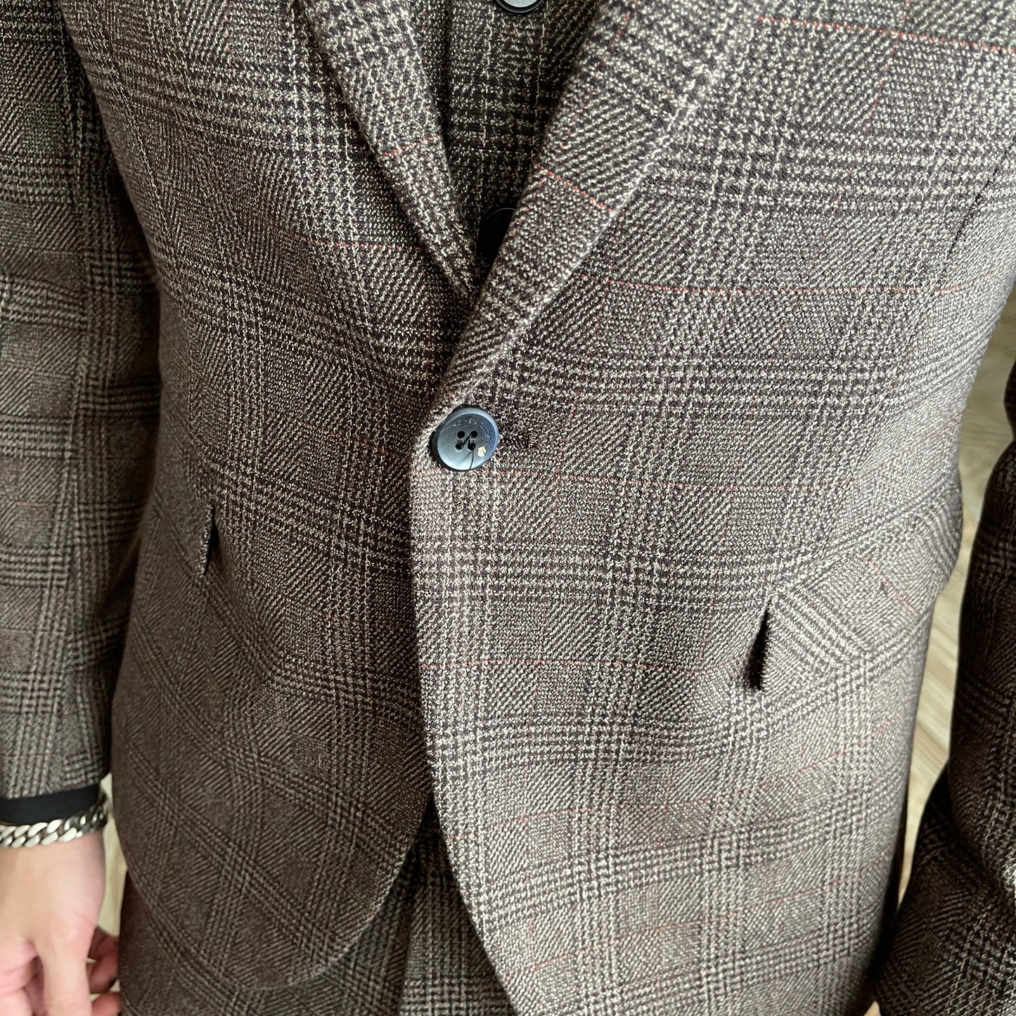 British Korean Style High Quality Modified Plaid Three-Piece Suit for Men - Stylish Business Casual Suit Vest And Trousers Set